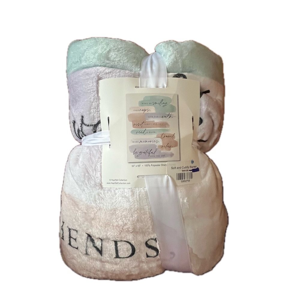 Sherpa Blanket Throw Heartfelt Collection Sherpa Plush Blanket 50”x65”